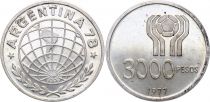 Argentina 3000 Pesos - FIFA World Cup - 1977-1978 - Silver