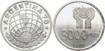 Argentina 3000 Pesos - FIFA World Cup - 1977-1978 - Silver