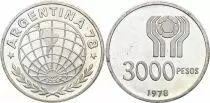 Argentina 3000 Pesos - FIFA World Cup - 1978 - Silver
