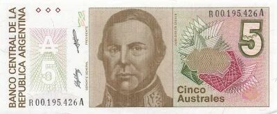 Argentina 5 Australes - ND (1987-89) - Replacement - P.324