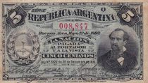 Argentina 5 Centavos - Dr. Nicolas Avellaneda - 1891 - P.209