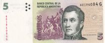 Argentina 5 Pesos - J. San Martin - Monument - ND (1996-2003) - Serial G - P.347