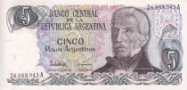 Argentina 5 Pesos - J. San Martin - Monumento a la bandera - ND (1983-1984) - Serial A - P.312a