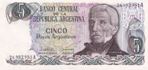 Argentina 5 Pesos - J. San Martin - Rosario - ND (1983) - Serial A - P.312