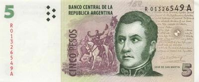 Argentina 5 Pesos - ND (2005-06) - Replacement - P.353