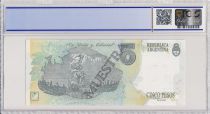 Argentina 5 Pesos Jose de San Martin - 1992 - Specimen - PCGS 66 OPQ