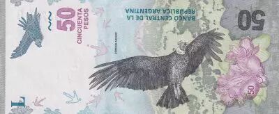 Argentina 50 Pesos Condor -  Montagne - 2020 (format vertical) - Letter B