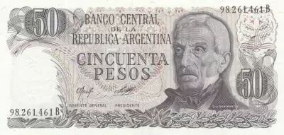 Argentina 50 Pesos J. San Martin - Hot springs at Jujuy - 1975