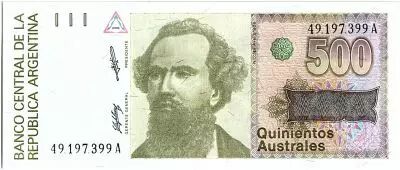 Argentina 500 Austales, Nicolas  Avellanedas - 1988