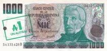Argentine 1 Austral - J. San Martin - Tableau \ El paso de los Andes\  - 1985 - S&eacute;rie D