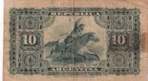 Argentine 10 Centavos rare - Domingo Sarmiento - 1884 - P.6
