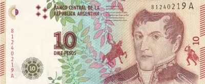 Argentine 10 Pesos Manuel Belgrano -  Cr�ation de la Bandera - 2016 - S�rie A