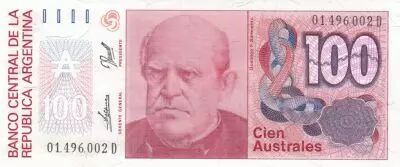 Argentine 100 Australes D. F. Sarmiento - Libert� - 1990