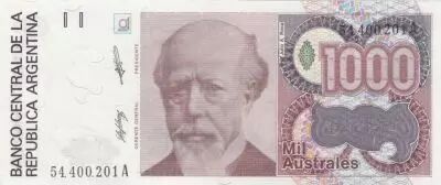 Argentine 1000 Australes J. A. Roca - Libert� - 1988