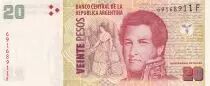 Argentine 20 Pesos - Juan Manuel de Rosas - Bateaux - ND (2018) - S&eacute;rie F - P.355c