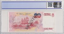 Argentine 20 Pesos Jean Manuel de Rosas - 1992 - Spécimen - PCGS 66 OPQ