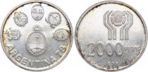 Argentine 2000 Pesos - Coupe du Monde de Football - 1978 - Argent