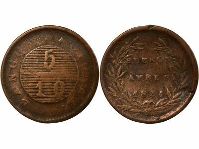 Argentine 5 / 10 Real - 1831 Buenos Aires