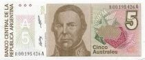 Argentine 5 Australes - ND (1987-89) - Remplacement - P.324