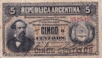 Argentine 5 Centavos - Dr. Nicolas Avellaneda - 1884 - P.5