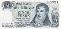 Argentine 5 Pesos - G&eacute;n&eacute;ral Belgrano - 1974-1976 - S&eacute;rie B