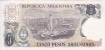 Argentine 5 Pesos - J. San Martin - Monument au drapeau - ND (1983-1984) - Série A - P.312a