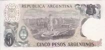 Argentine 5 Pesos - J. San Martin - Monument au drapeau - ND (1983-1984) - S&eacute;rie A - P.312a