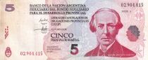 Argentine 5 Pesos - LECOP - S&eacute;rie A - Juan Bautista Alberdi
