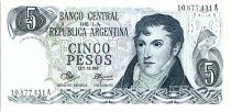 Argentine 5 Pesos, Général Belgrano - 1971