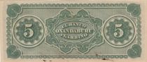 Argentine 5 Pesos Banco Oxandaburu y Garbino - 1869