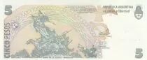 Argentine 5 Pesos ND1996-2003 - J. San Martin - Monument