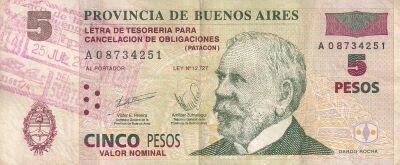 Argentine 5 Pesos Patac�n - Bon du tr�sor - S�rie A - Surcharg�