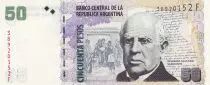 Argentine 50 Pesos - Domingo F. Sarmiento - Maison du Gouverment - ND (2003-2013) - S&eacute;rie F - P.356