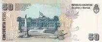 Argentine 50 Pesos - Domingo F. Sarmiento - Maison du Gouverment - ND (2003-2013) - S&eacute;rie F - P.356