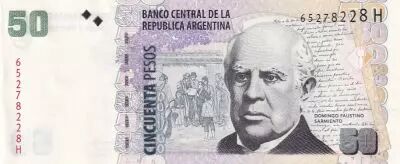 Argentine 50 Pesos - Domingo F. Sarmiento - Maison du Gouverment - ND (2014) - S�rie H