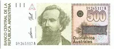 Argentine 500 Austales, Nicolas  Avellanedas - 1990