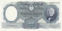 Argentine 500 Pesos - Jos&eacute; de San Mart&iacute;n -  Maison du Grand Bourg - ND (1964-1969) - S&eacute;rie A