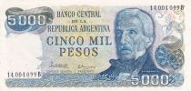 Argentine 5000 Pesos - Gen. San Martin - ND (1977-1983) - Série B - P.305b