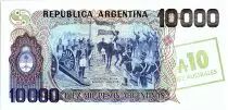 Argentinien 10 Australes on 10000 P&eacute;sos, G&eacute;n&eacute;ral San Martin - 1985