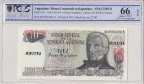 Argentinien 10 Pesos Argentinos , G San Martin  - 1983 - Sp�cimen - PCGS 66 OPQ
