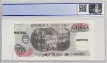 Argentinien 10 Pesos Argentinos , G San Martin  - 1983 - Sp&eacute;cimen - PCGS 66 OPQ