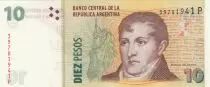 Argentinien 10 Pesos M. Belgrano - Monument at Rosario - Serial P 2014