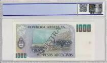 Argentinien 1000 Pesos Argentinos , G San Martin  - 1983 - Sp&eacute;cimen - PCGS 62 OPQ