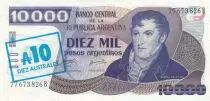 Argentinien 10000 Pesos Argentinos Argentinos, M. Belgrano - Creation of flag - 1985