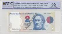 Argentinien 2 Pesos Bartolom� Mitre - Museum  - 1992 - Sp�cimen - PCGS 66 OPQ