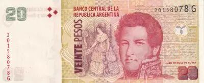 Argentinien 20 Pesos - Juan Manuel De Rosas - Boats - ND (2003) - Serial G