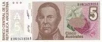 Argentinien 5  Australs - J De Urquiza - ND(1985) - Replacement - P.324r
