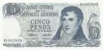 Argentinien 5 Pesos - G&eacute;n&eacute;ral Belgrano - 1974 - Serial B