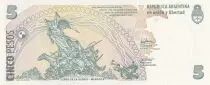 Argentinien 5 Pesos - J. San Martin - Monument - ND (1996-2003) - Serial R replacement - P.347r