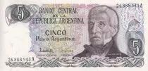 Argentinien 5 Pesos - J. San Martin - Monumento a la bandera - ND (1983-1984) - Serial A - P.312a